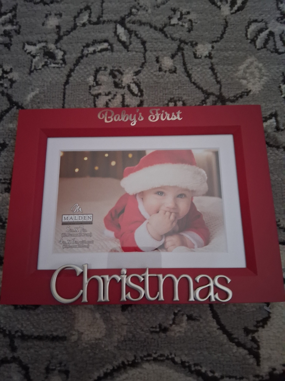 Malden Baby's First Christmas Red Picture Frame